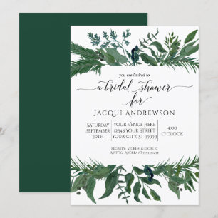 Invitation Forêt sauvage Feuilles Fête des mariées frontalièr