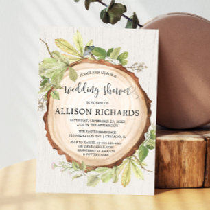 Invitation forêt wedding shower rustique