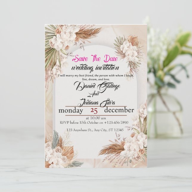 Invitation Forever commence ici - Retour de conception d'invi (Debout devant)