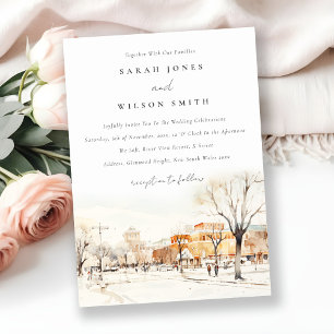 Invitation Forgo North Dakota City Scape Mariage d'aquarelle