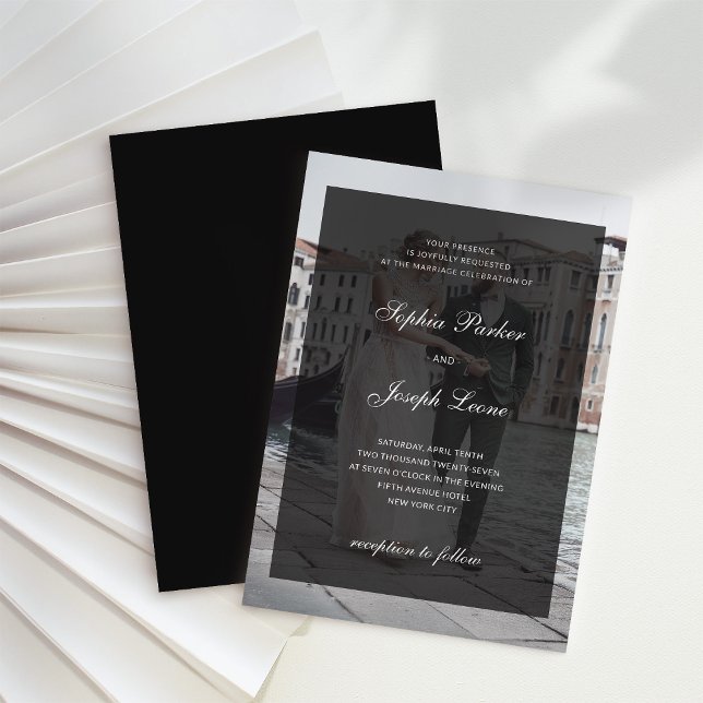 Invitation Formal Classic and Dark Overlay | Photo Wedding (Créateur téléchargé)