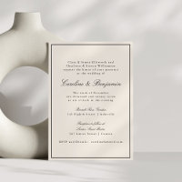 Formal Classic Bordure Script élégant Mariage ivoi