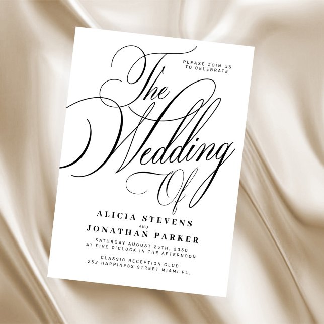 Invitation Formal classic elegant calligraphy wedding (Créateur téléchargé)