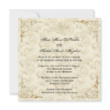 Invitation Formal Elegant Gold Accent Floral Maria