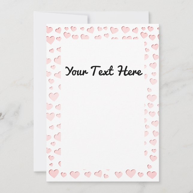 Invitation Forme de coeur rose Faux Papier découpé do-it-your (Devant)
