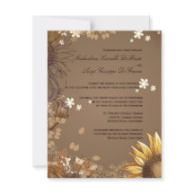 Invitation formel de mariage de tournesols