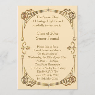 Invitation formel supérieur de classe de bal d'étudiants