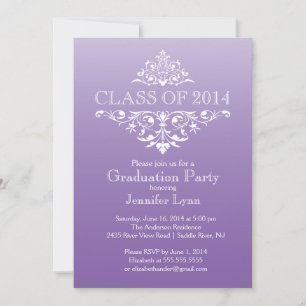 Invitation Formelle Purple Élégant Fête de Graduation
