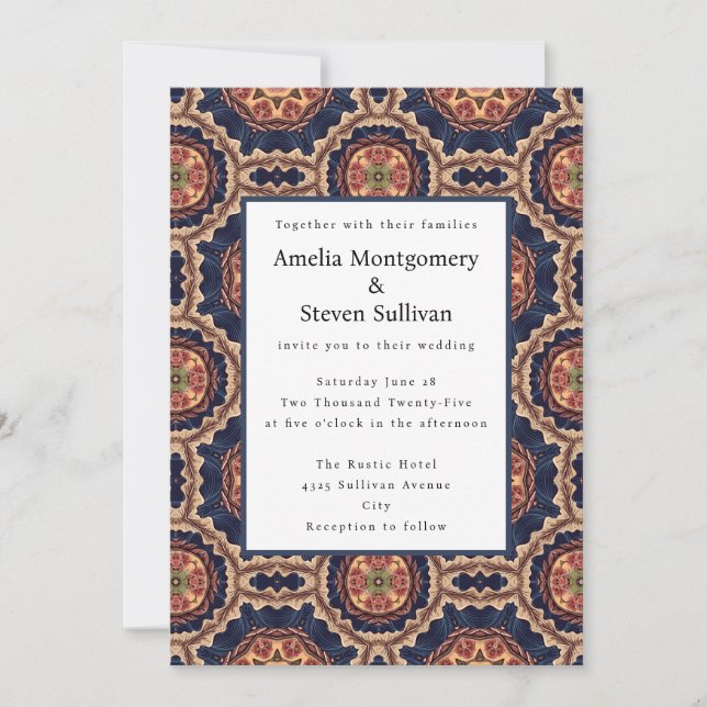 Invitation Formes de fleurs et d'étoiles Mariage de design dé (Devant)
