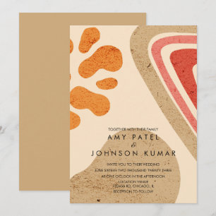 Invitation Formes de tonalité Terre moderne Mariage orange br