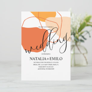 Invitation Formes et lignes abstraites Mariage en terre cuite