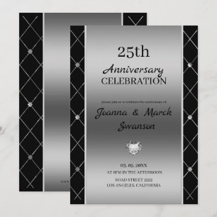 Invitation Formes géométriques avec diamants