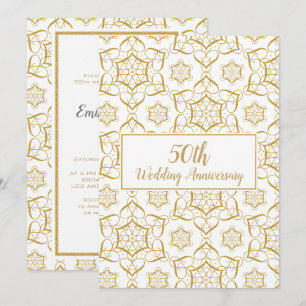 Invitation Formes géométriques de Parties scintillant d'or av
