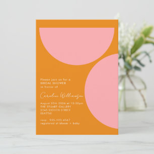 Invitation Formes géométriques simples Fête des mariées rose