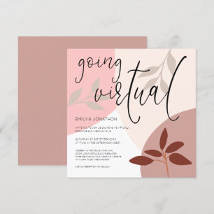 Invitation Formes modernes Feuille Script aller Mariage virtu