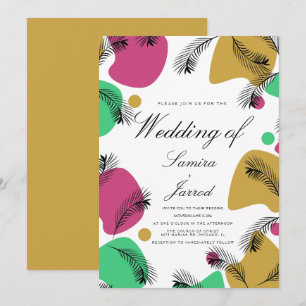 Invitation Formes tropicales biologiques Botaniques Mariage j