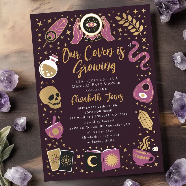Invitation Fortune Teller Future Witchy Girl Baby shower (Créateur téléchargé)