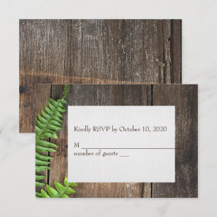 Invitation fougère sur bois RSVP