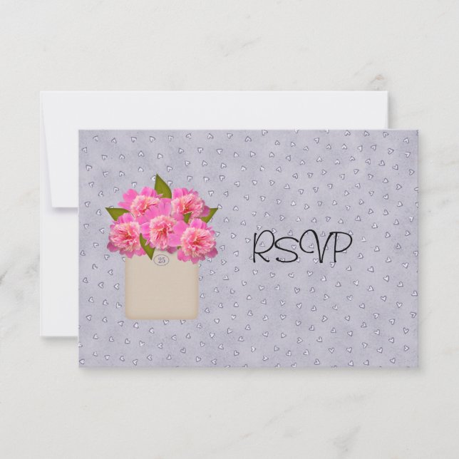 Invitation Foule des pivoines Réception de mariage RSVP (Devant)