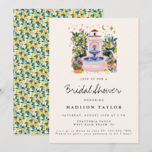 Invitation Fountain de citron de jardin italien pour la douch