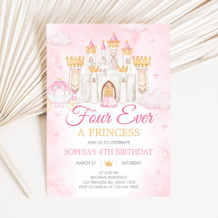 Invitation Four Ever a Princess Birthday Party