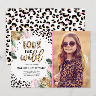 Invitation Four Ever Wild Empreinte de léopard 4ème anniversa