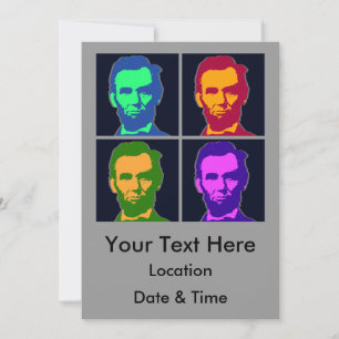 Invitation Four Pop Art Abraham Lincoln