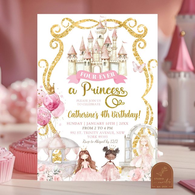 Invitation Fourever un anniversaire de princesse (Créateur téléchargé)