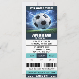 Invitation Fournitures de football éditables pour les enfants