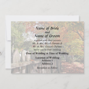 Invitation Fournitures de mariage Arbres d'automne et Clôtur