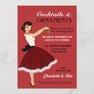 Invitation fourrure de jupe de parties scintillantes de