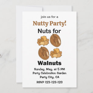 Invitation Fous de noix Funny Party aux noix