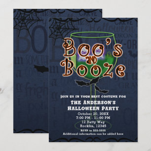 Invitation Fous & Fête Fantômes & Chauves-souris Fête de Dégu