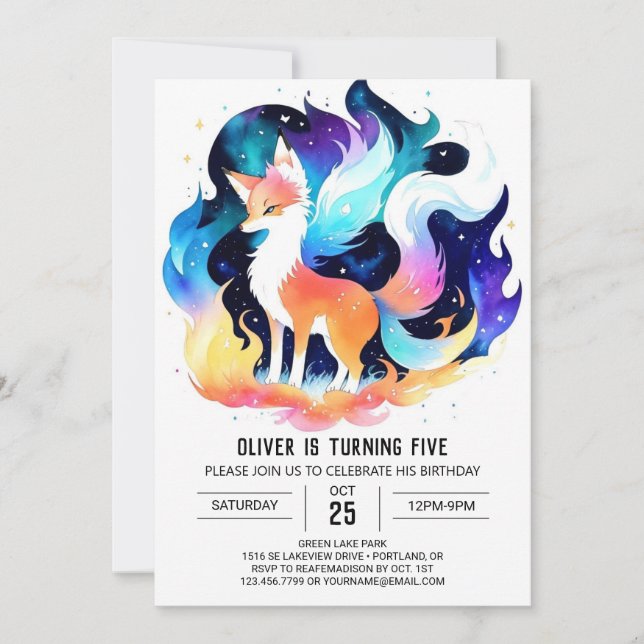 Invitation Fox Adventures in Nature Anniversaire (Devant)