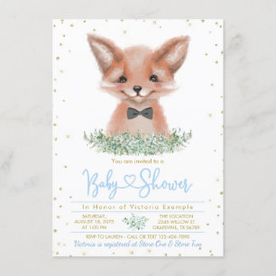 Invitation Fox de garçon petit baby shower d'homme