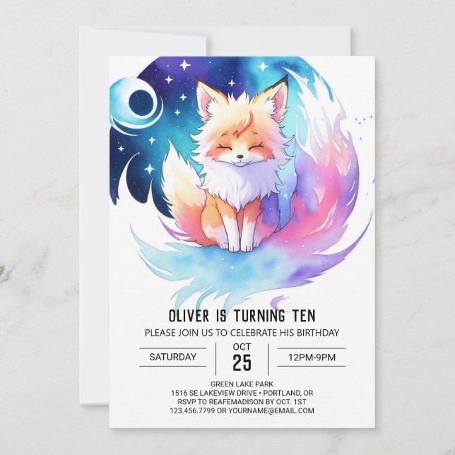 Invitation Fox Friends in the Woods Anniversaire (Devant)