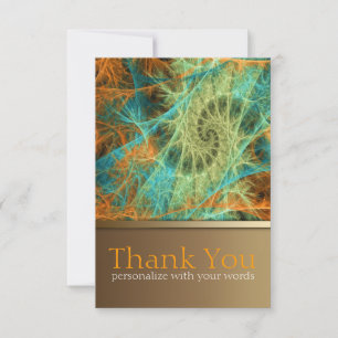 Invitation Fractal Art Swirl Merci note