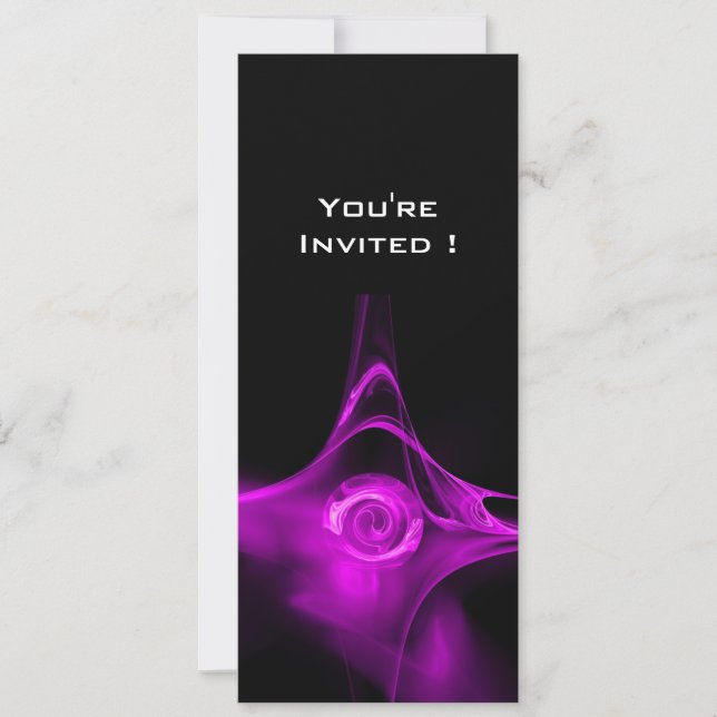 Invitation FRACTAL ROSE violet clair noir (Devant)