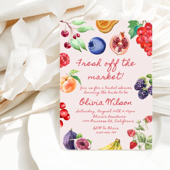 Invitation Fraîche De La Fête des mariées Du Marché | Thème F (Créateur téléchargé)