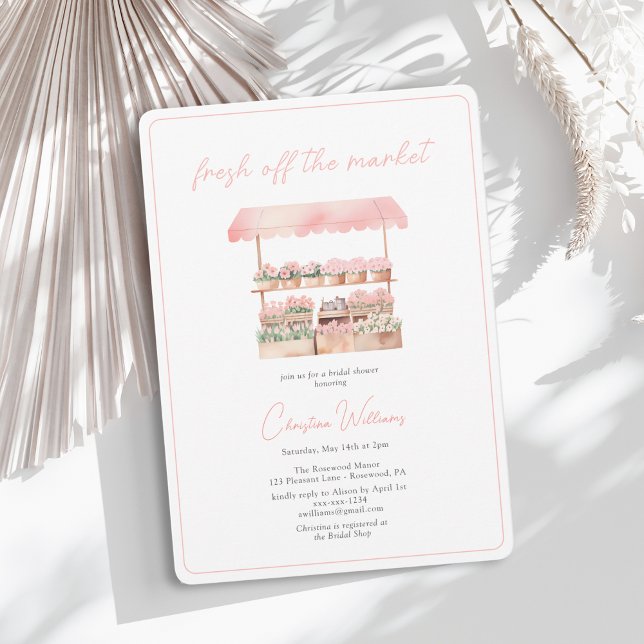 Invitation Fraîche De La Fête des mariées Florale Du Marché (Créateur téléchargé)