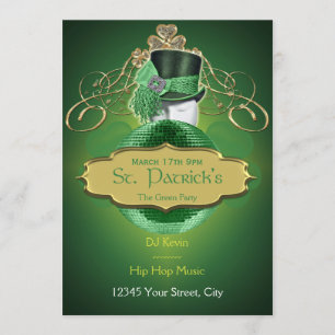 Invitation fraîche de partie de St Patrick de vert