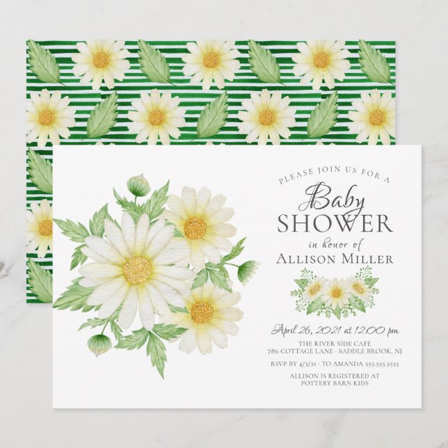 Invitation Fraîche Fête des mariées florale (Devant / Derrière)