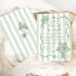 Invitation Fraîche hors du marché Fête des mariées de mesure
