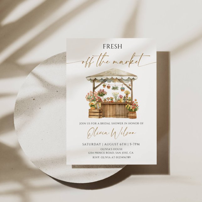 Invitation Fraîche hors Fête des mariées du marché - Rustique (Créateur téléchargé)