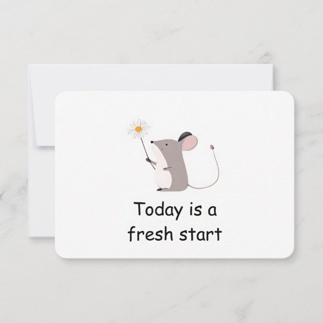 Invitation Fraîche Souris Woodland Animal Affirmation Card (Devant)