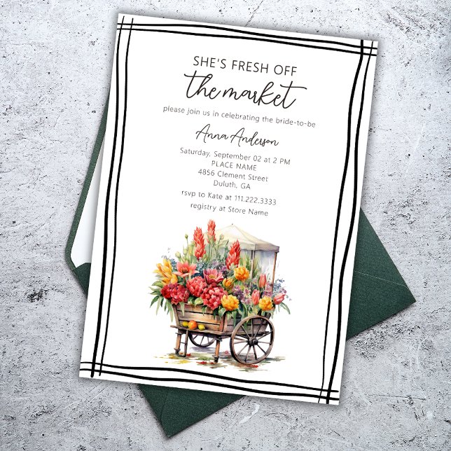 Invitation Fraîchement Hors Du Marché Fête des mariées Fronta (Créateur téléchargé)