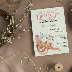 Invitation Fraîchement sortie du marché Fête de mariage Flora