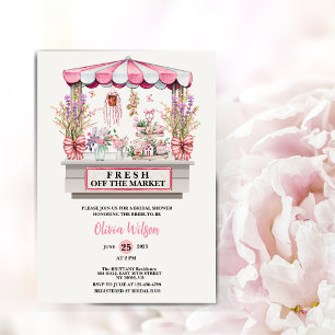 Invitation Frais Éclos sur le Marché Fleurs Chic pour la Fête