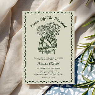 Invitation Frais Éclos sur le Marché Mariage Fait Main