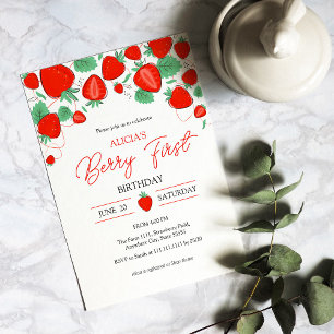 Invitation Fraise 1er anniversaire